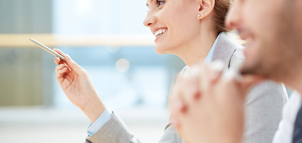 A Business Woman Showing Her Active Listening Skills